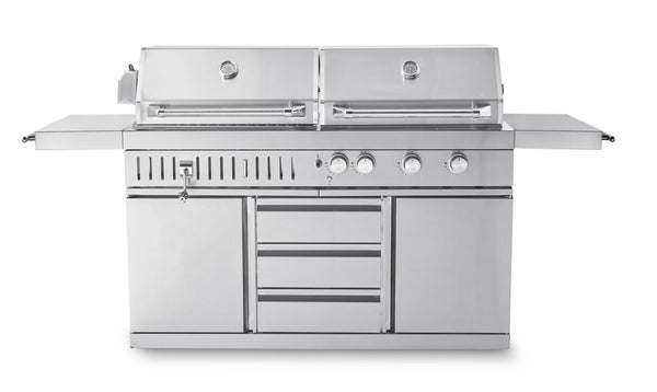 Free-standing Gas and charcoal grill